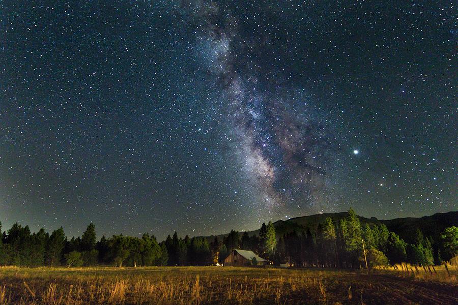 Barn and Milky Way Photograph by Randy Robbins