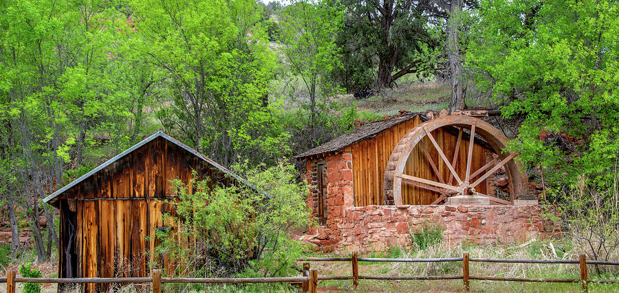 Barn and Mill at Red Rock Canyon Photograph by Marcy Wielfaert