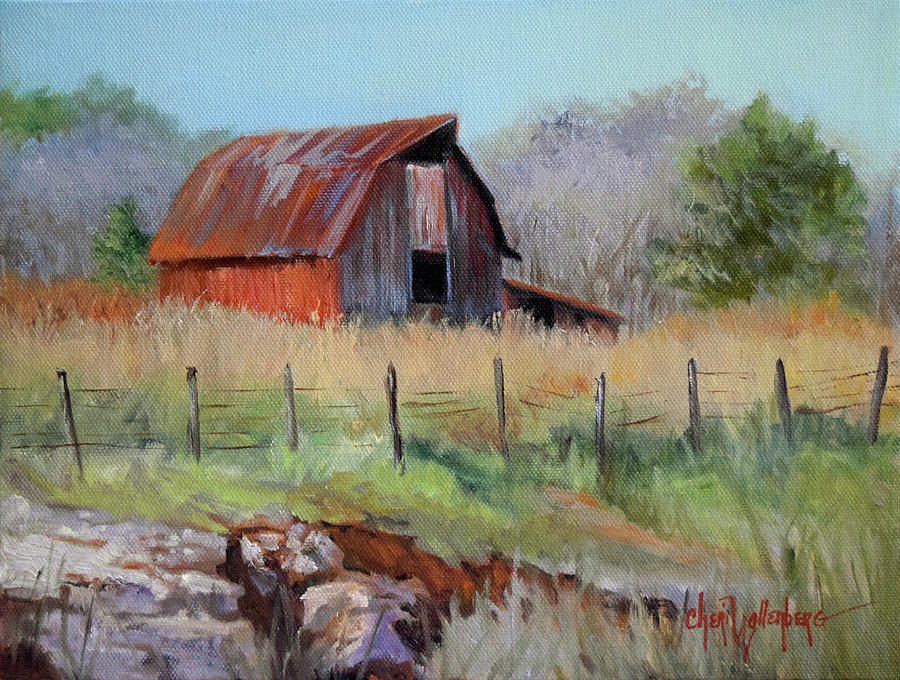 Barn At Bella Vista Arkansas Painting by Cheri Wollenberg