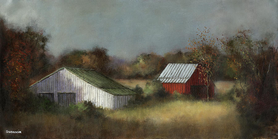 Countryside Painting - Barn Friends by David Swanagin