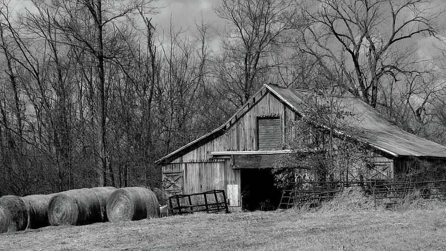 Barn in Black and White Photograph by Sue Houston