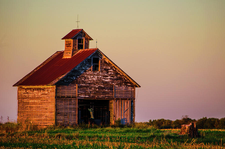 Barn in the Gloaming Utica Illinois Photograph by Deborah Smolinske