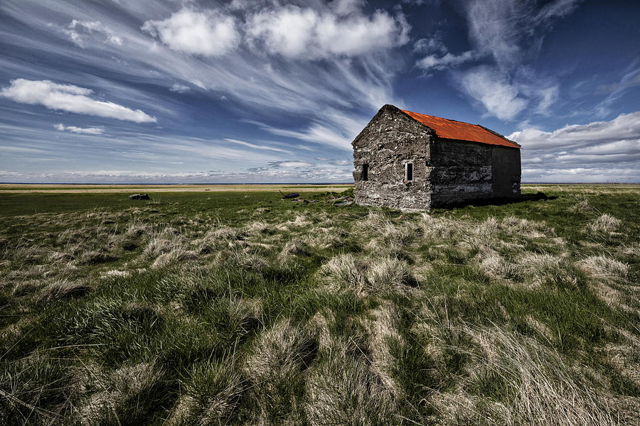 Nature Photograph - Barn On Prairie by orsteinn H. Ingibergsson