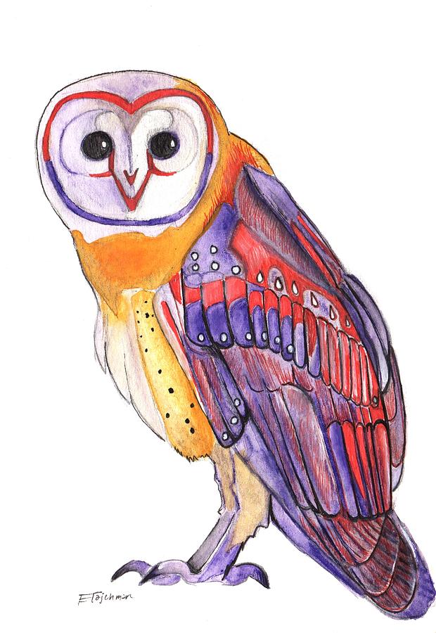 Barn Owl Painting - Barn Owl by Ed Tajchman Barn Owl Painting - Barn Owl by Ed Tajchman