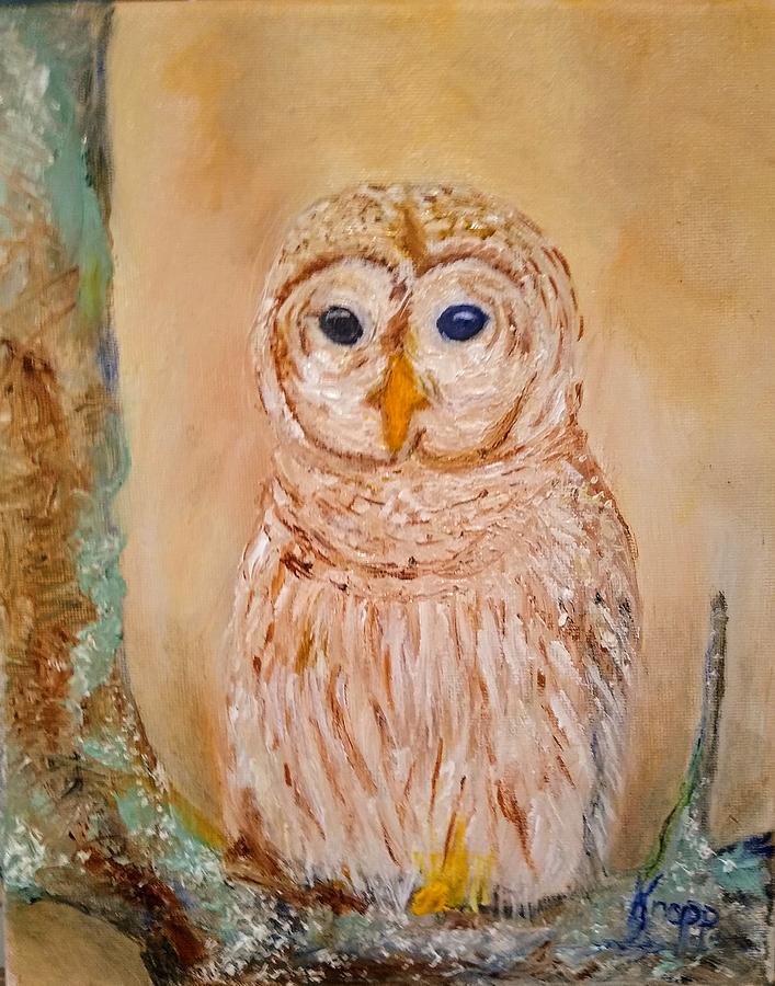 Barn Owl Painting by Kathy Knopp