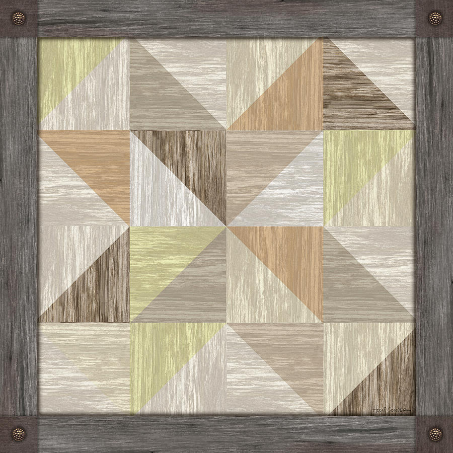 Pattern Digital Art - Barn Quilt Weathered 1 by Holli Conger