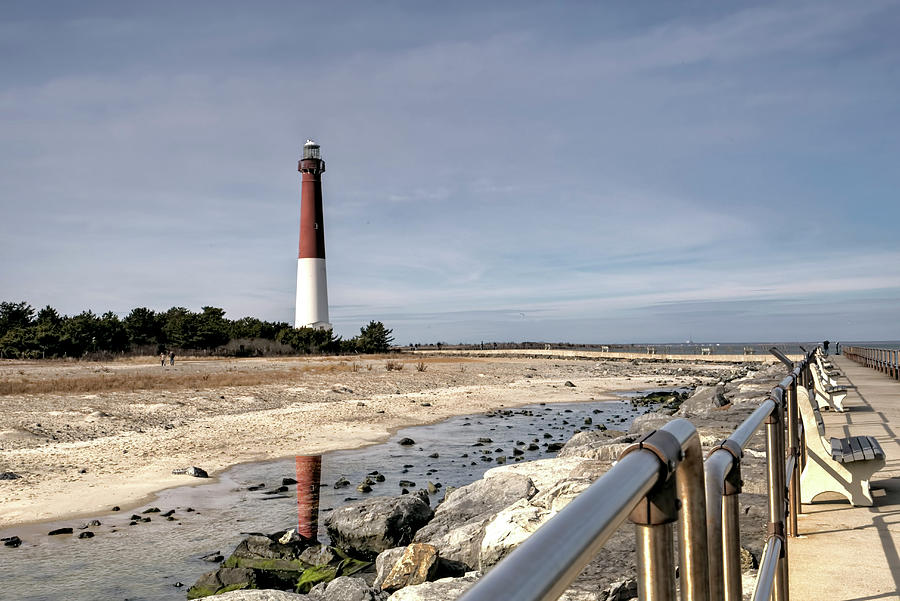Barnegat Lighthouse And Boardwalk Photograph
