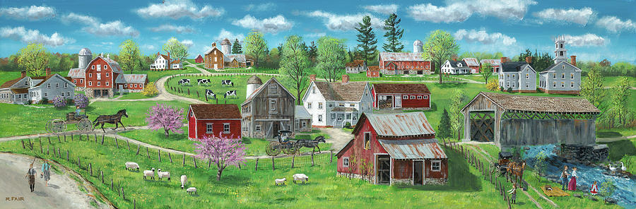 Farm Painting - Barns And Silos by Bob Fair