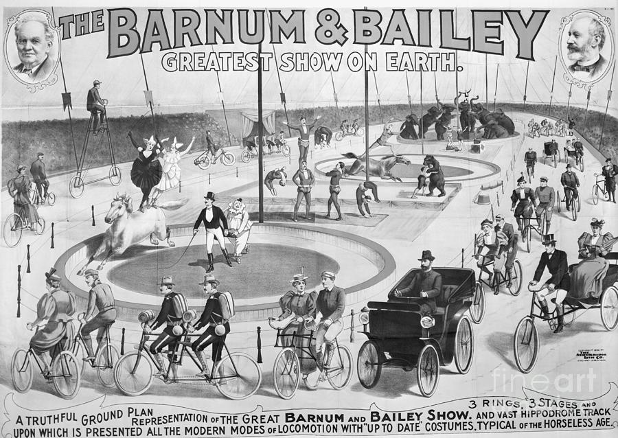 People Photograph - Barnum And Bailey Circus Advertisement by Bettmann