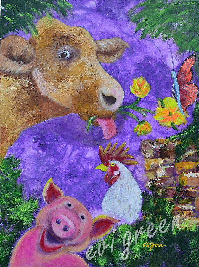 Barnyard Babes Painting by Evi Green