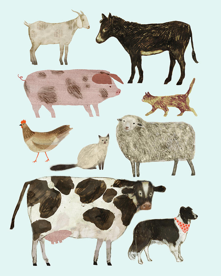 Animal Painting - Barnyard Buds II by Victoria Borges
