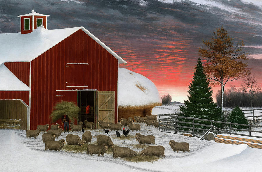 Barnyard in Winter Painting by Horatio Shaw - Fine Art America