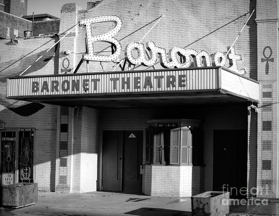 New Jersey Photograph - Baronet Theater BW Demolished in 2010 Asbury Park  by Chuck Kuhn