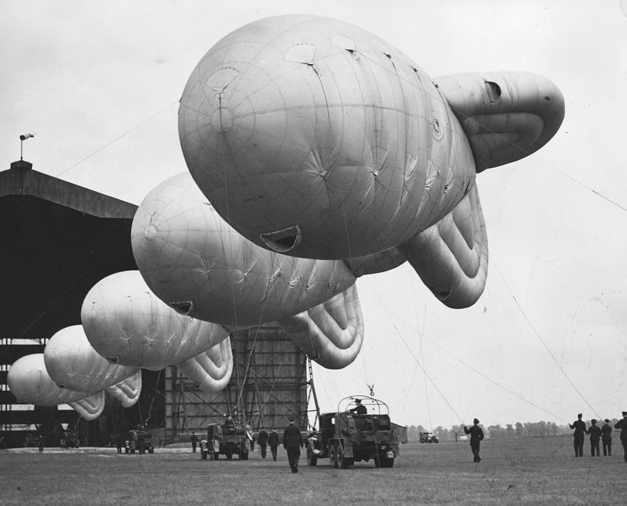 Barrage Balloons Photograph by Keystone