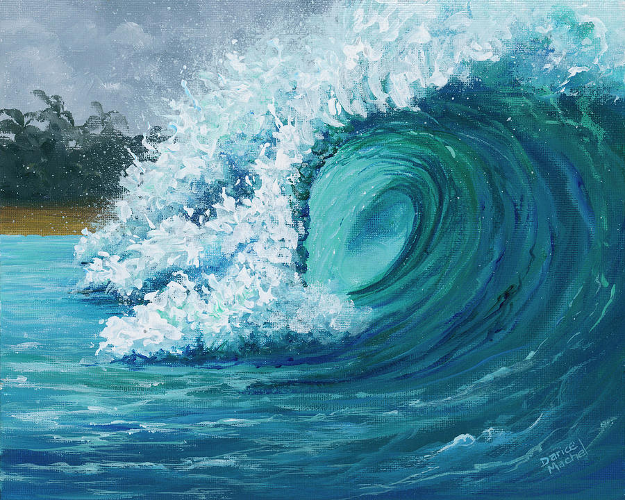 Barrel Wave Maui Painting by Darice Machel McGuire