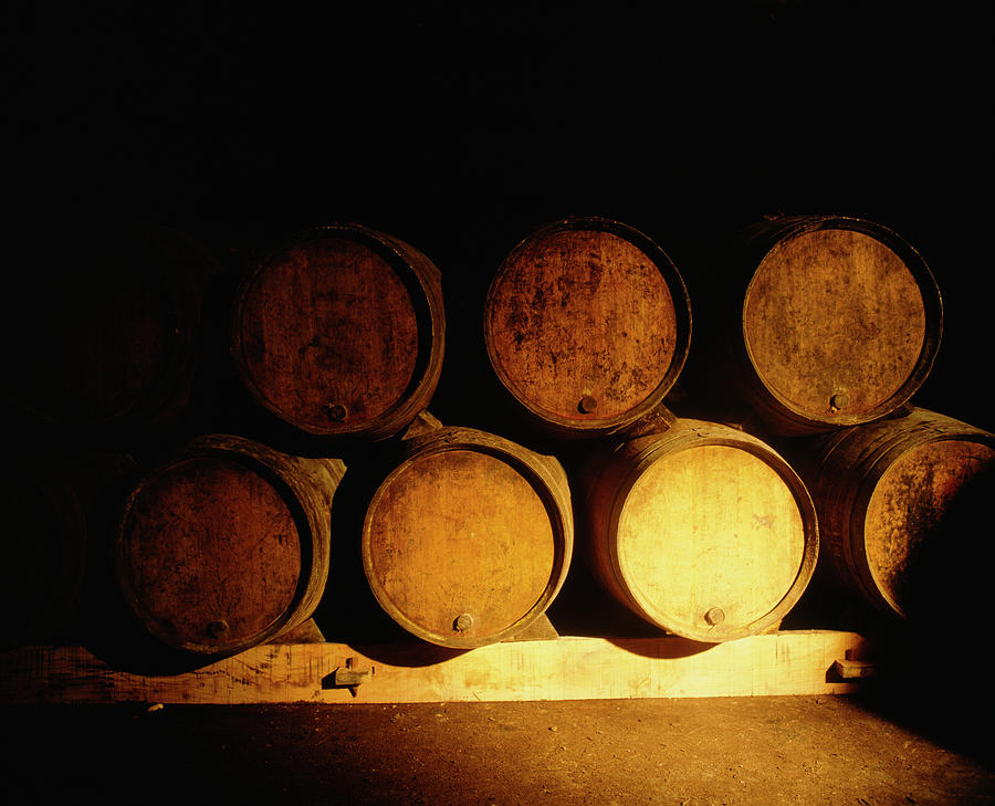 Barrels In A Cellar, Chateau Pavie, St Photograph by Panoramic Images