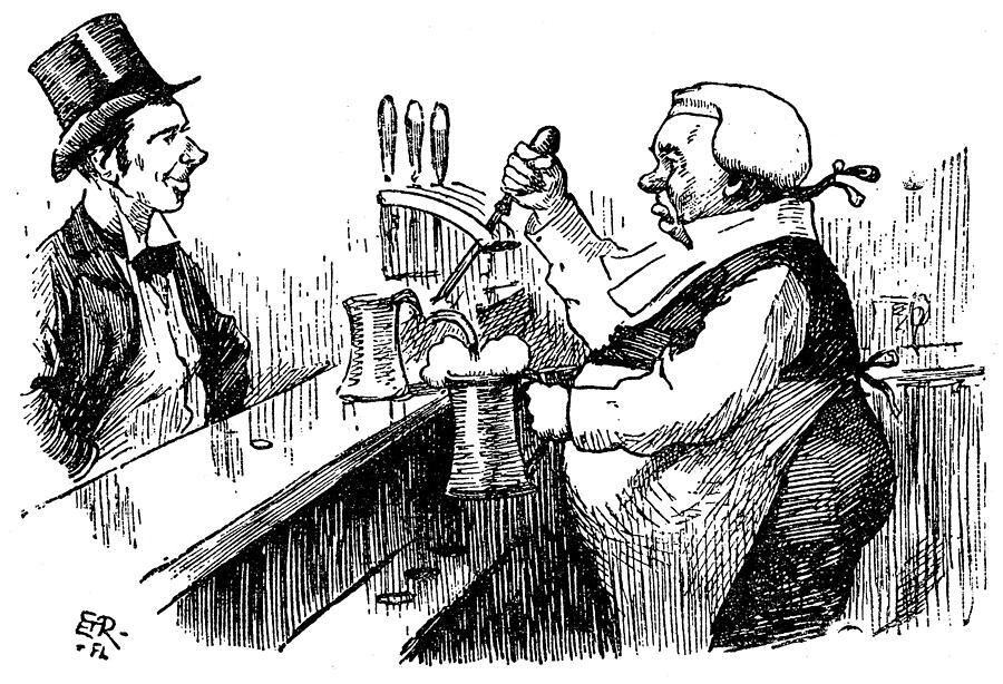 Barrister at The Bar Serving Beer Drawing by E. T. Reed Barrister at The Bar Serving Beer Drawing by E. T. Reed