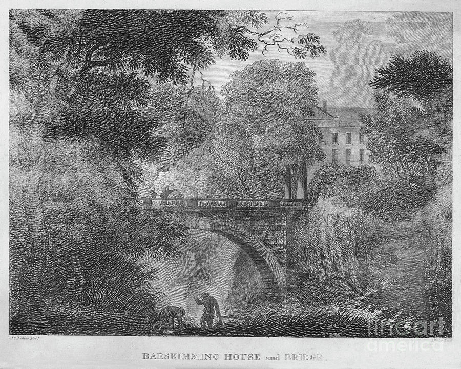 Barskimming House And Bridge, 1804 Drawing by Print Collector
