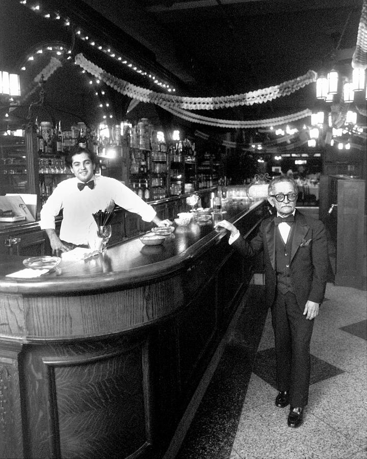 Bartender Enzo Cappcutti And Waiter Photograph by New York Daily News Archive