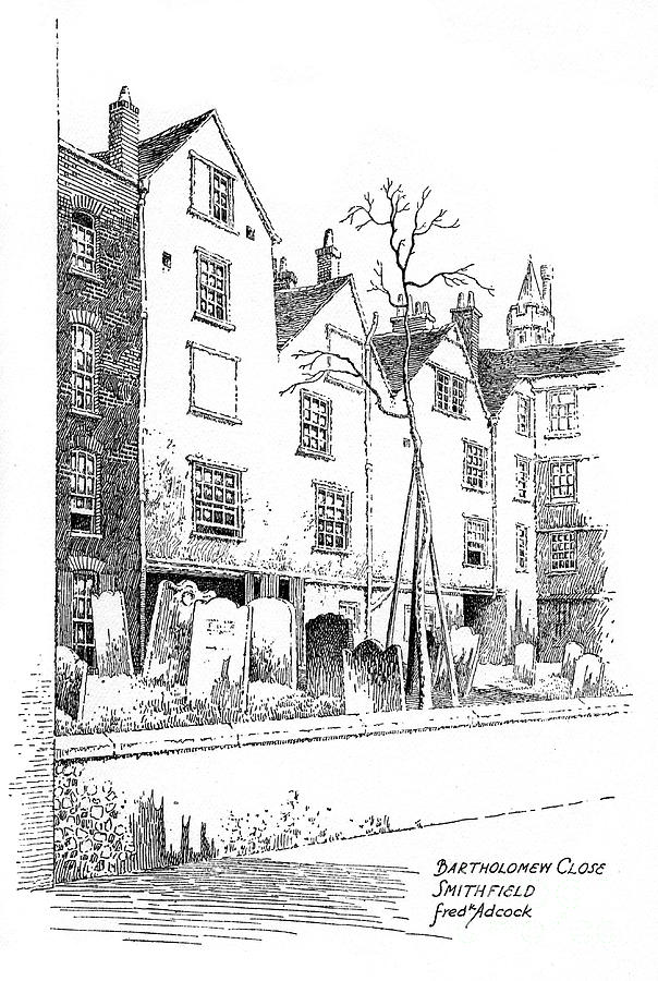 Bartholomew Close, Smithfield, London Drawing by Print Collector