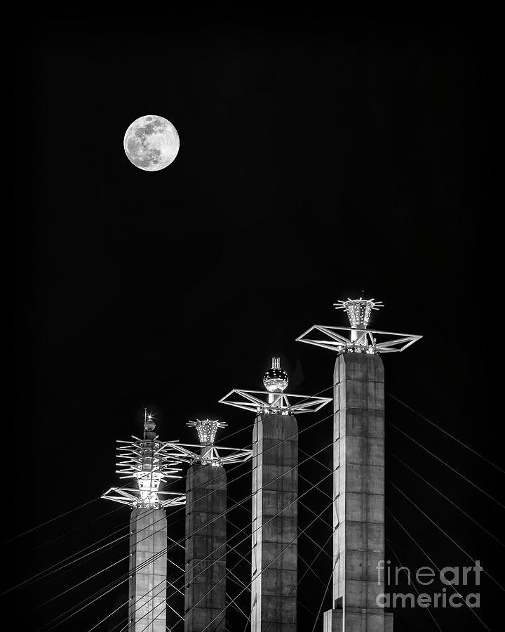 Bartle Hall Towers Under a Supermoon Photograph by Dennis Hedberg
