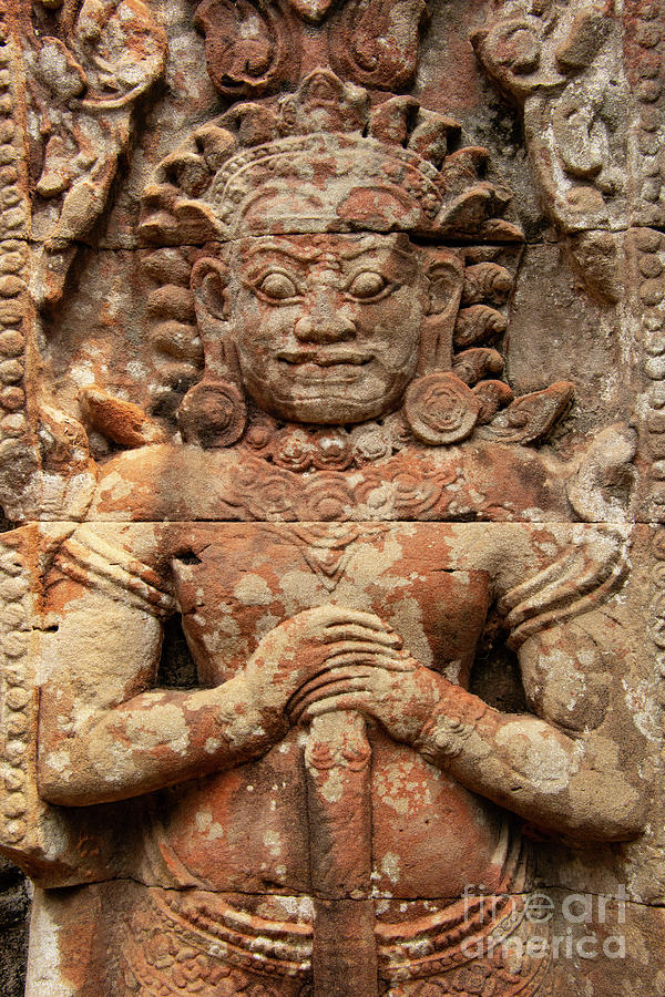Bas Relief at Preah Khan Temple Photograph by Bob Phillips