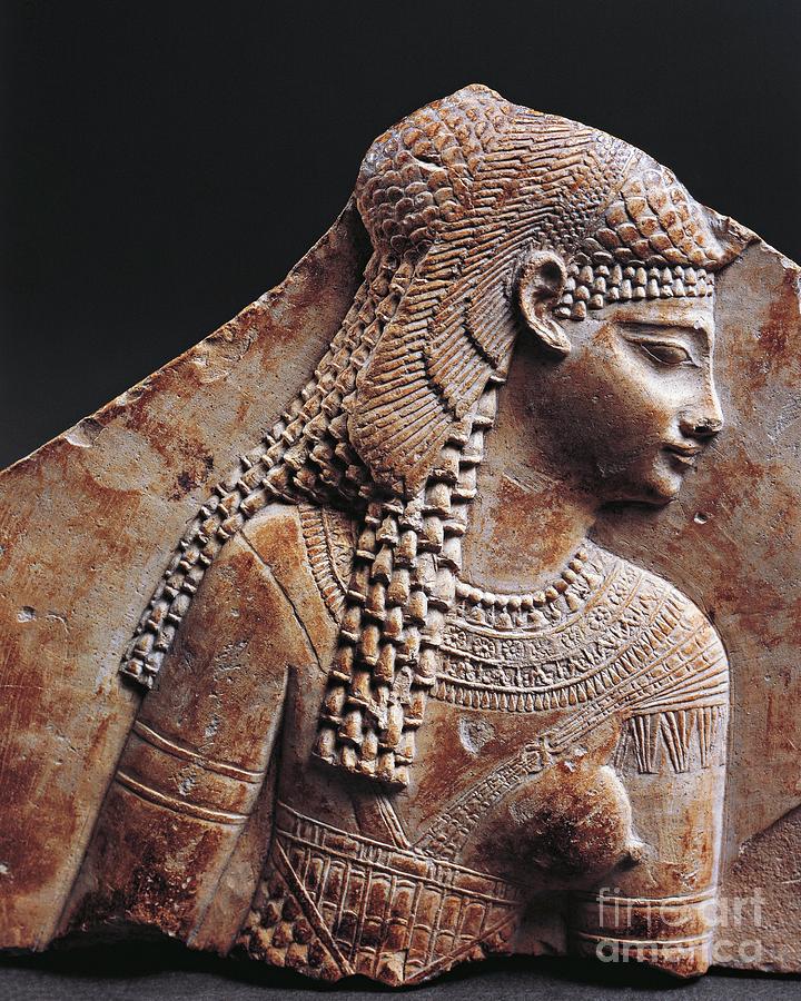 Bas Relief Fragment Portraying Cleopatra Sculpture by Egyptian Ptolemaic Period