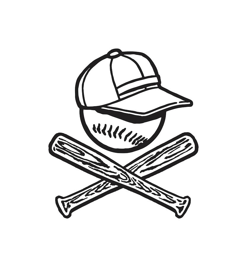 Baseball bat with ball betting doodle icon hand drawn illustration.  Baseball bat with ball betting and gambling sketch icon | CanStock