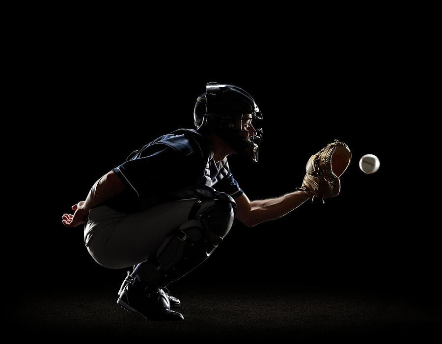 Baseball Catcher Catching Ball In Mitt Photograph by Lewis Mulatero