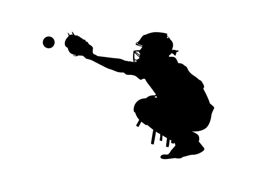 Baseball Catcher Drawing by Goran Bradic