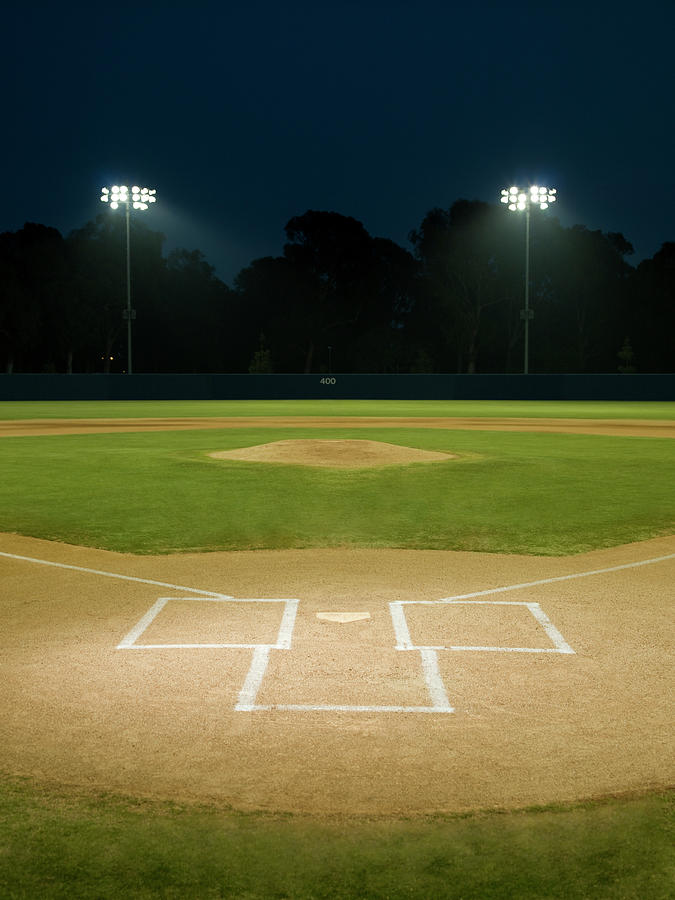 Baseball Field At Night Photograph by Whit Preston Baseball Field At Night Photograph by Whit Preston