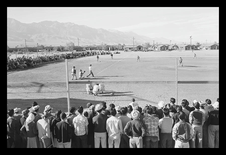 Baseball Game at Manzanar Painting by Ansel Adams Baseball Game at Manzanar Painting by Ansel Adams