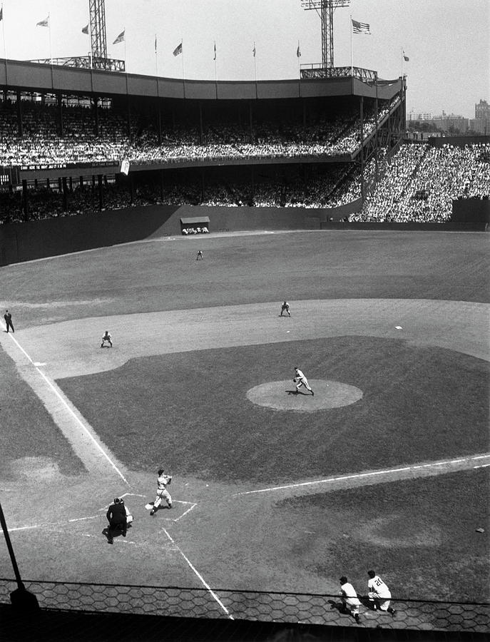 Baseball Game At The Polo Grounds Photograph by George Marks
