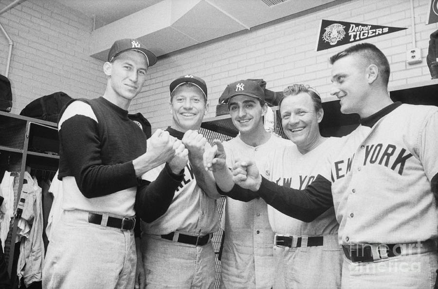 Baseball Greats In Locker Room Photograph by Bettmann