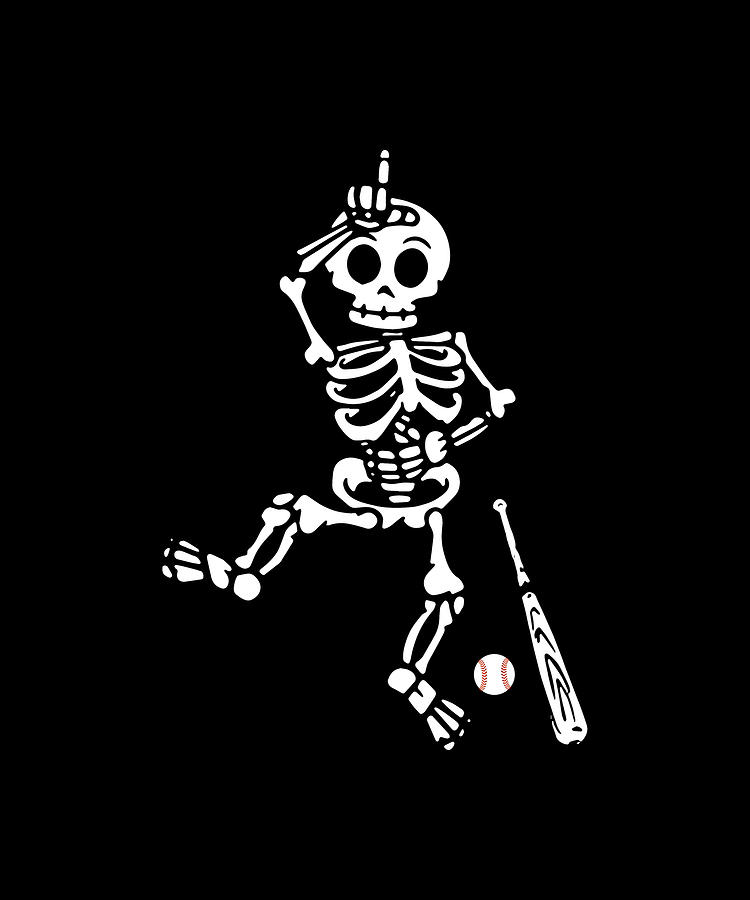 Halloween Skeleton Baseball Pitcher-Baseball Skeleton T-Shirt