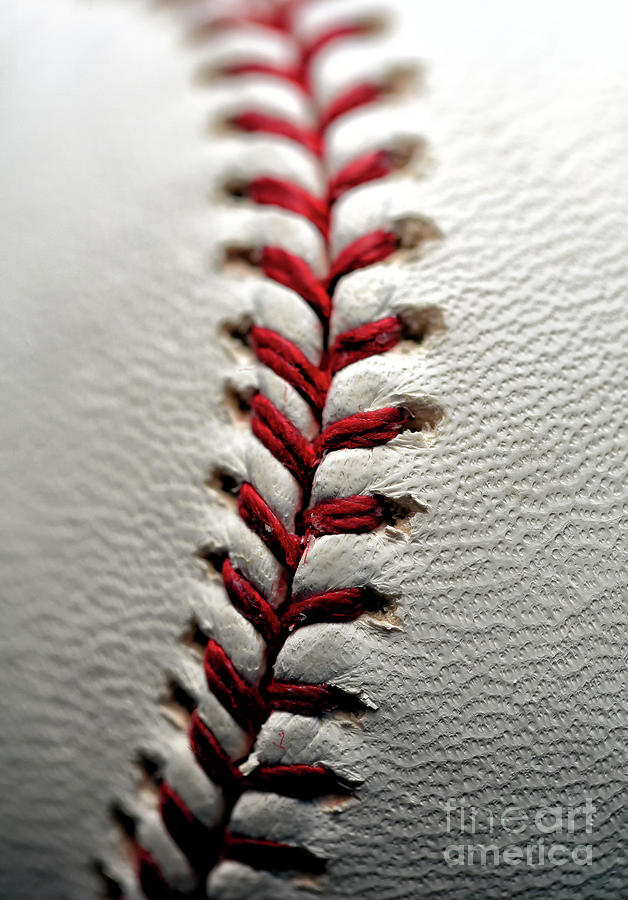 Baseball Leff Stitches  Photograph by John Rizzuto