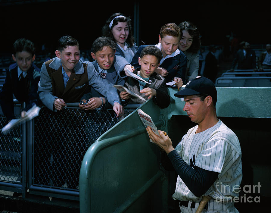 Joe Dimaggio With Pensive Expression Wood Print by Bettmann 