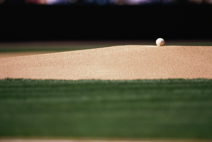 Baseball On Pitchers Mound Photograph by William R. Sallaz