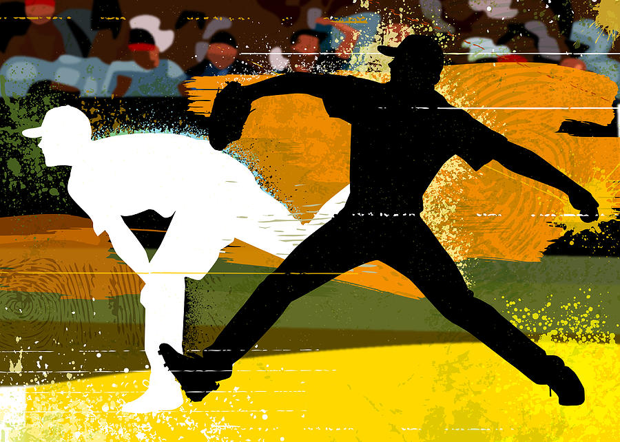 Baseball Pitcher Throwing Baseball Digital Art by Greg Paprocki