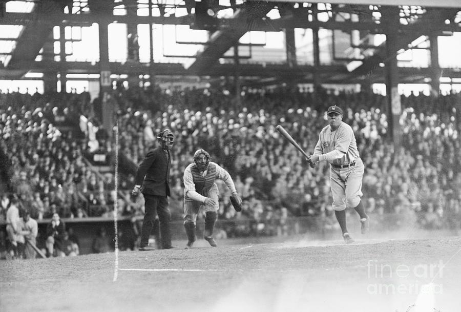 Baseball Player Babe Ruth At Bat Photograph by Bettmann