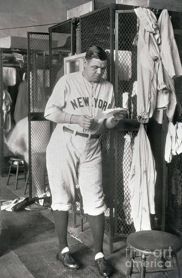 Baseball Player Babe Ruth Reading Photograph by Bettmann
