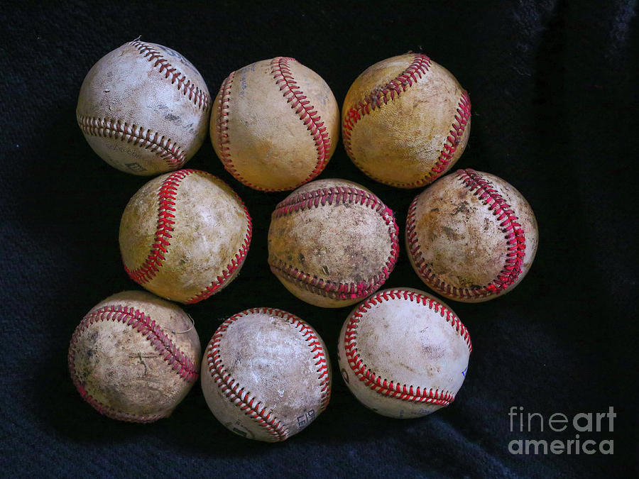 Baseballs on Black Digital Art by Randy Steele