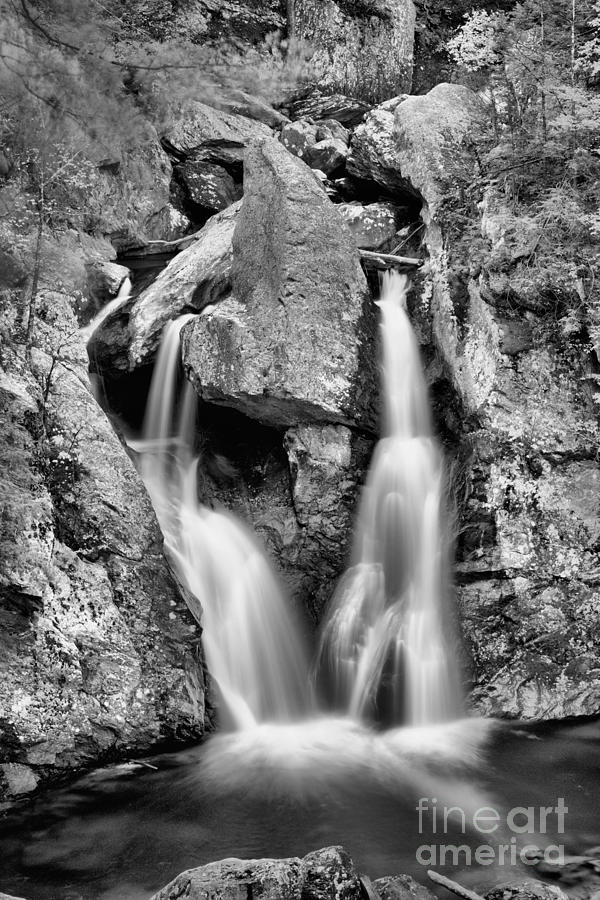 Bash Bish Falls Into The Pool Black And White Photograph by Adam Jewell