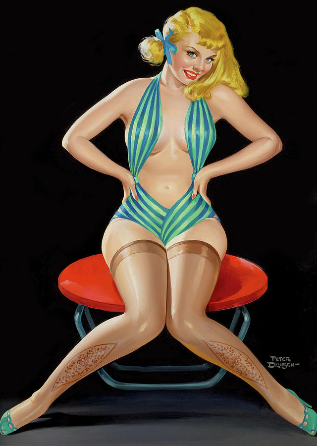 Bashful Stripper Painting by Peter Driben