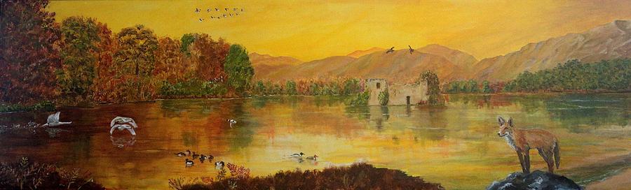 Basil of the Loch in autumn Painting by David Capon