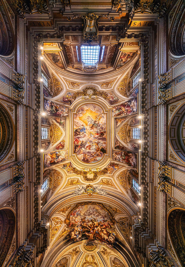 Architecture Photograph - Basilica Dei Santi Xii Apostoli - Ceiling by Antoni Figueras