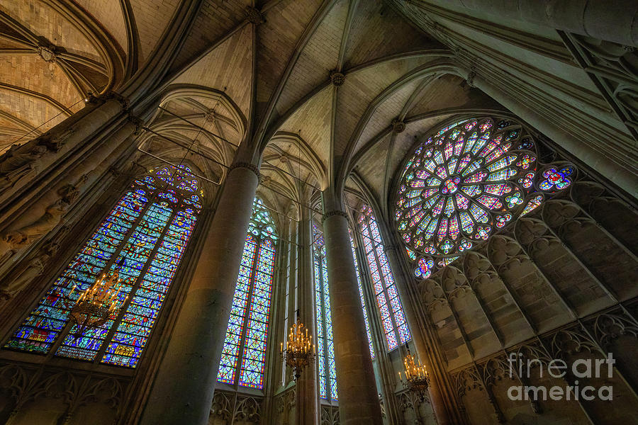 Basilique Saint-Nazaire Windows Photograph by Inge Johnsson