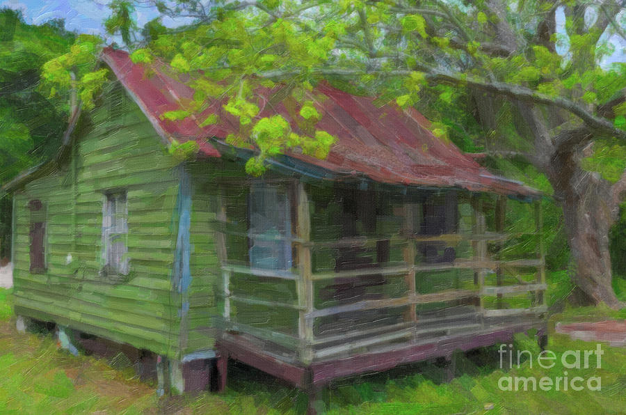 Basket Weaver Home - Red TIn Roof Painting by Dale Powell