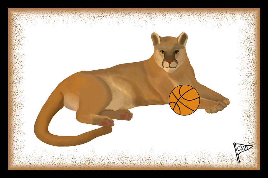University Of Houston Digital Art - Basketball Cougar by College Mascot Designs