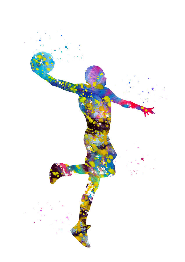 Basketball player colorful Digital Art by Erzebet S - Fine Art America